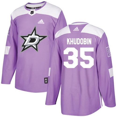 Adidas Men Dallas Stars #35 Anton Khudobin Purple Authentic Fights Cancer Stitched NHL Jersey->dallas stars->NHL Jersey